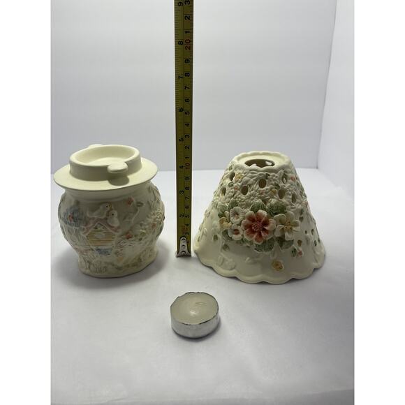 Vintage‎ Victorian Style CANDLE Lamp By Lincolnshire Raised Flowers 3D - Picture 5 of 13